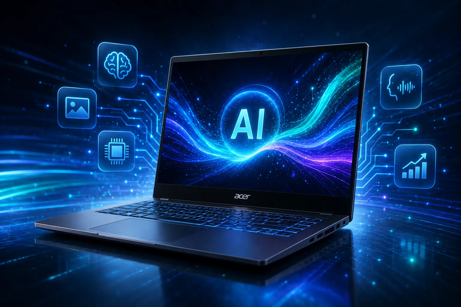 Laptop AI Acer Terbaru Tahan Baterai Hingga 30 Jam