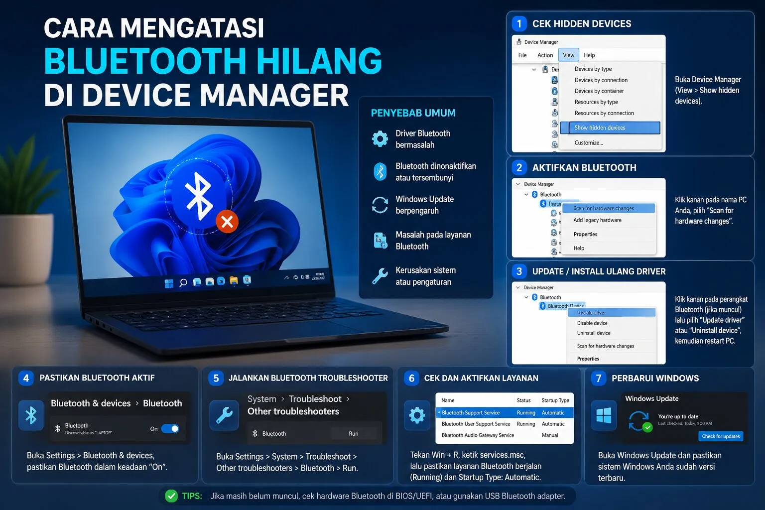 Cara Mengatasi Bluetooth Hilang di Device Manager