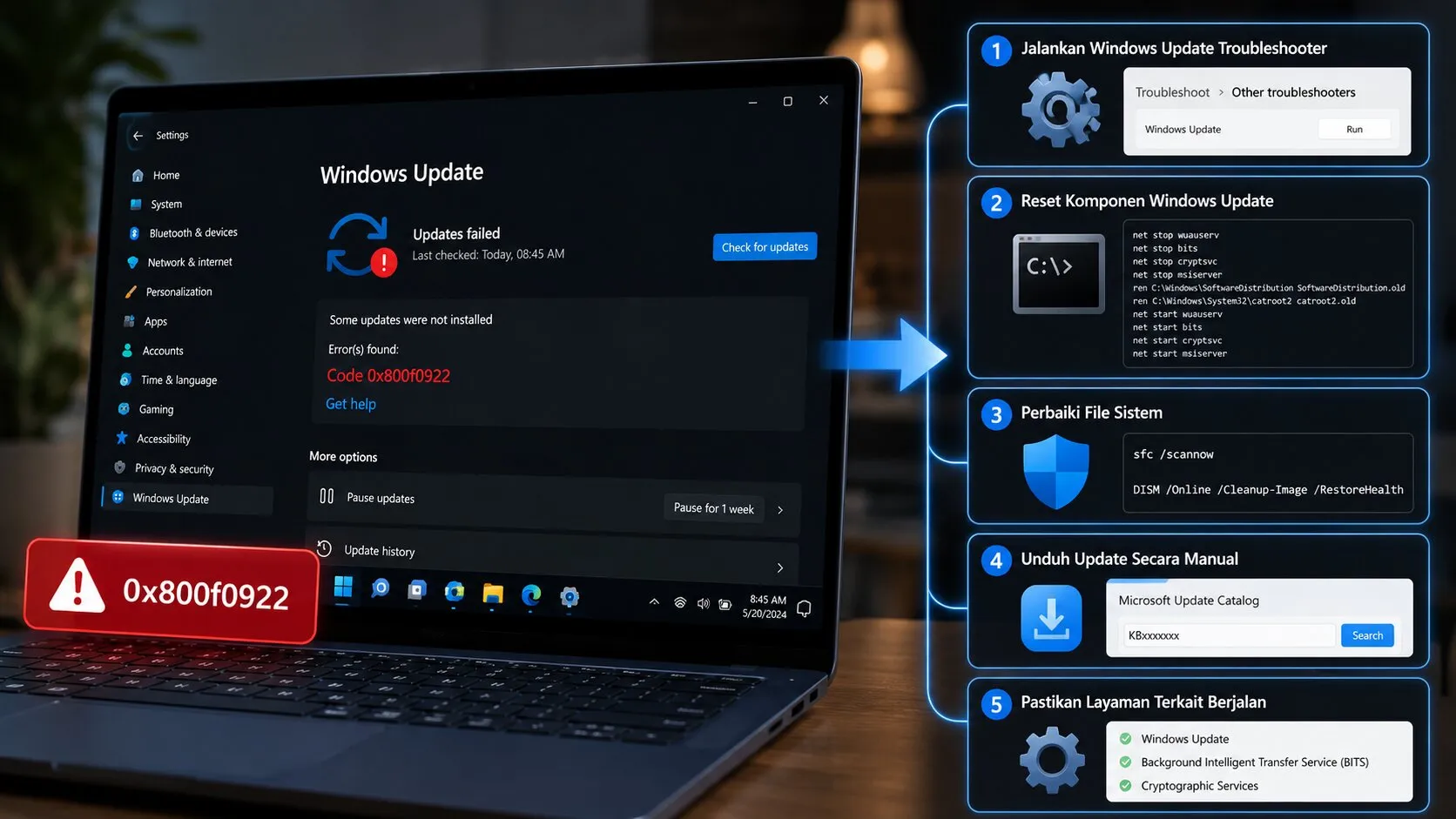 Update Windows 11 Gagal Terus? Ini Solusi Error 0x800f0922